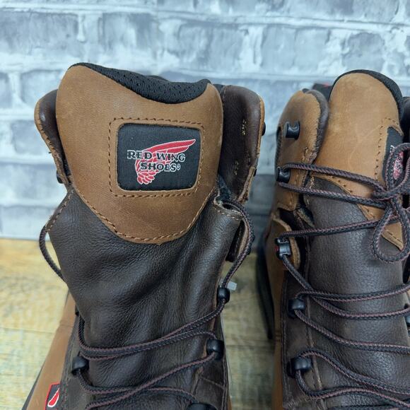 Red Wing Brown Aluminum Toe Waterproof Work Boots 2436 Mens Size 10 EE New - Picture 4 of 7